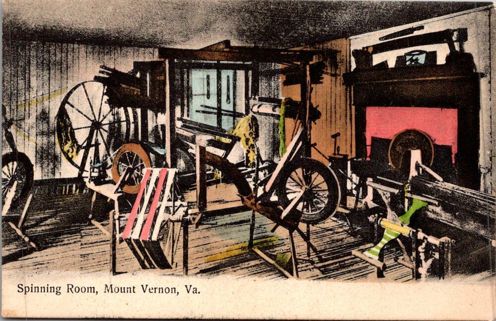 Spinning Room Washington's Mansion in Mount Vernon VA Vintage Postcard SP17-24